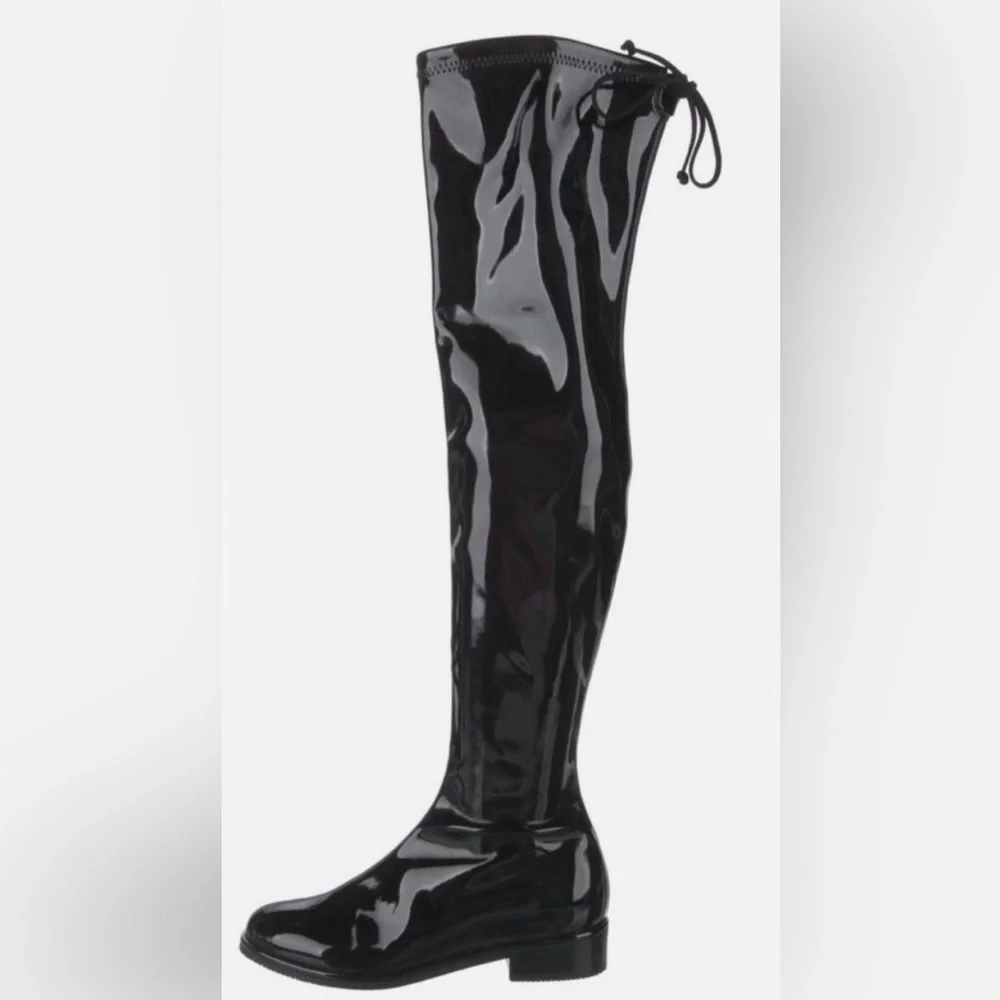 Stuart Weitzman Glossy Black Over-the-Knee Boots